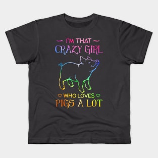 Crazy Girl Pig. Kids T-Shirt